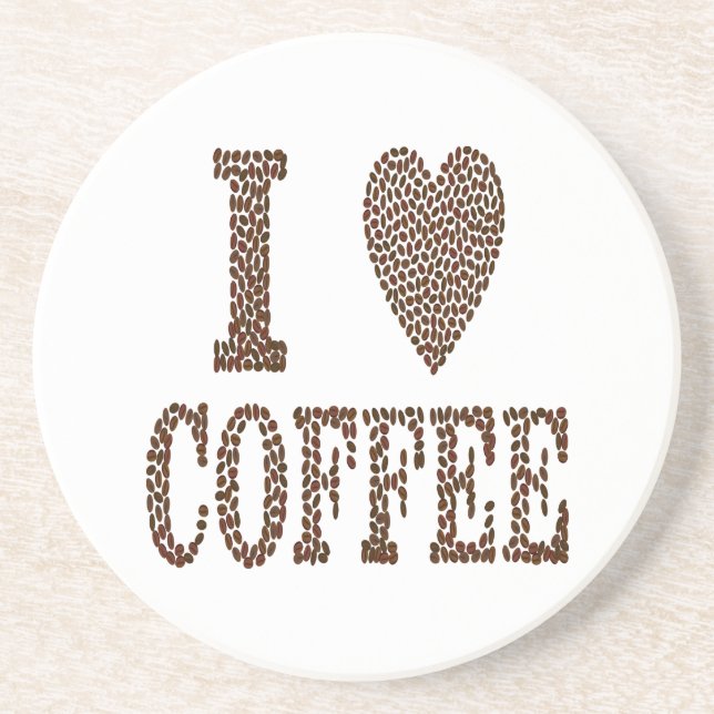 I Love Coffee Coaster (Front)