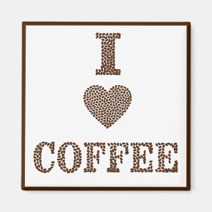 "I Love Coffee" Coffee Bean Quote Refrigerator Magnet