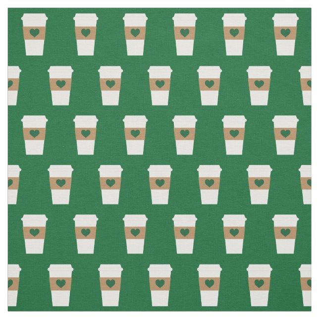 I Love Coffee Disposable Coffee Cup Fabric (Swatch)