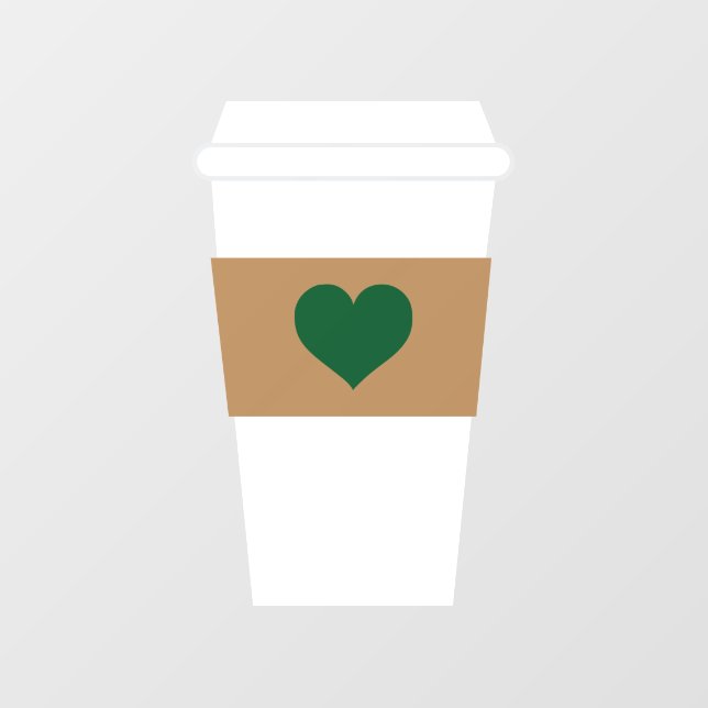 I Love Coffee Disposable Coffee Cup Window Cling (Sheet)