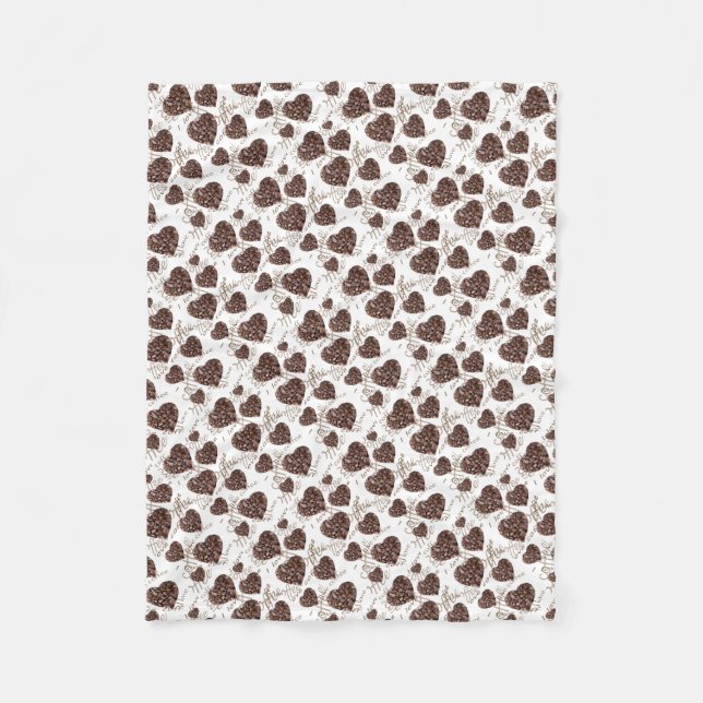 I Love Coffee!! Fleece Blanket (Front)