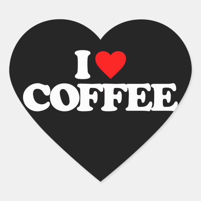 I LOVE COFFEE HEART STICKER (Front)