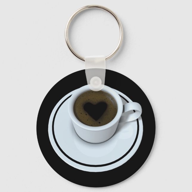 I LOVE coffee Key Ring (Front)