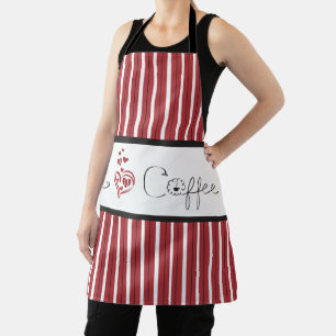 I Love Coffee Letter Art Apron