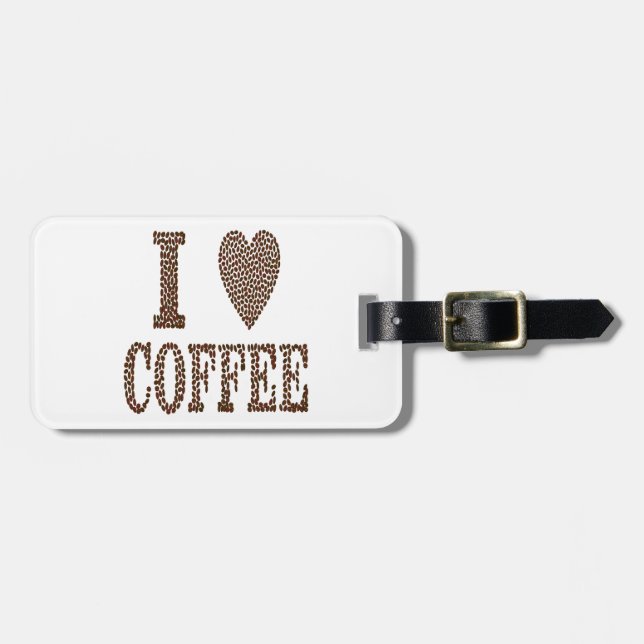 I Love Coffee Luggage Tag (Front Horizontal)