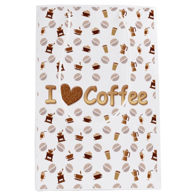 I love coffee medium gift bag (Front)