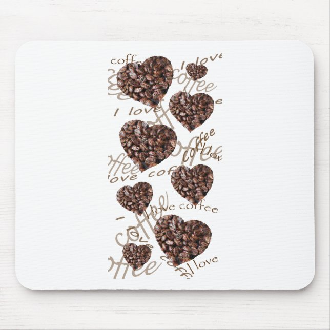 I Love Coffee!! Mouse Mat (Front)