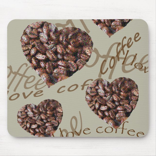 I Love Coffee!! Mouse Mat (Front)