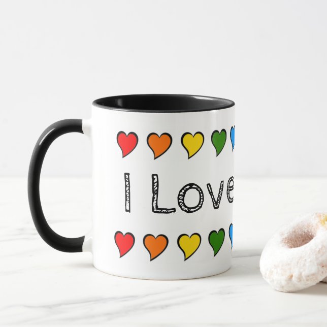 I Love Coffee Mug (With Donut)