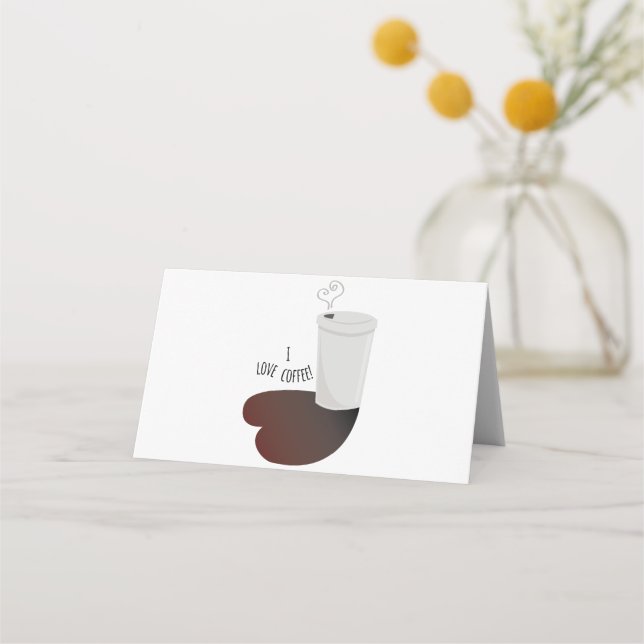 I Love Coffee Place Card (Front)