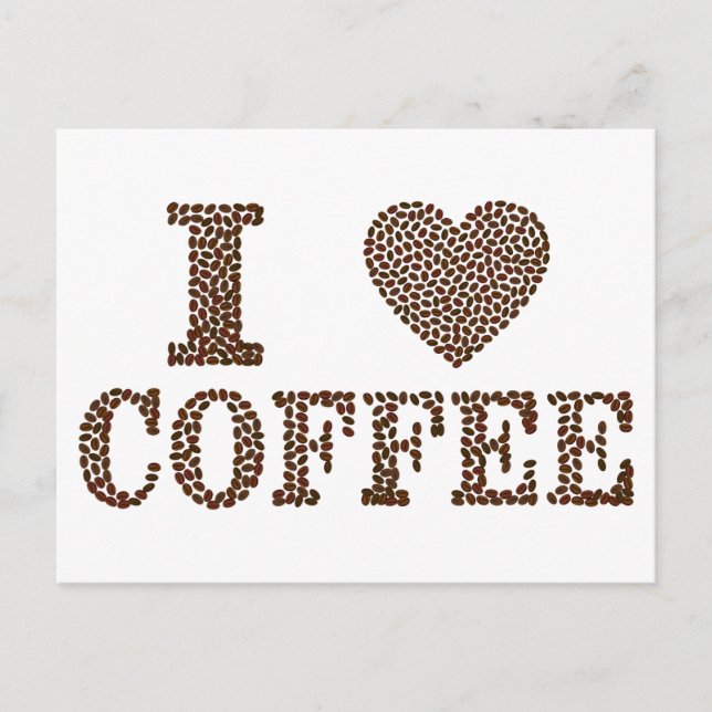 I love coffee postcard (Front)