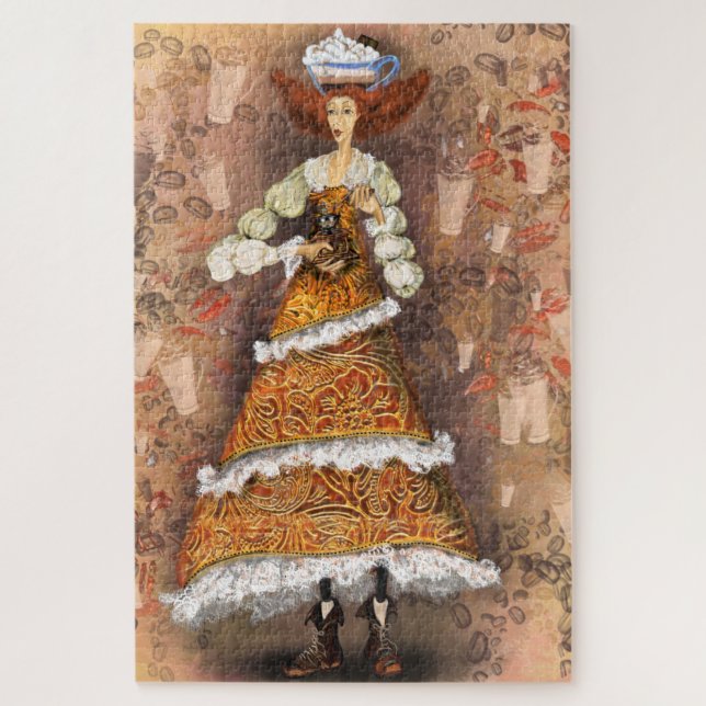I Love Coffee Puzzle with Lady Grinds Coffee (Vertical)