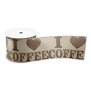 I love coffee ribbon satin ribbon