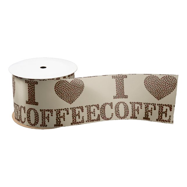 I love coffee ribbon satin ribbon (Spool)