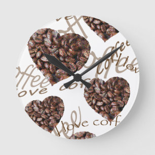 I Love Coffee!! Round Clock