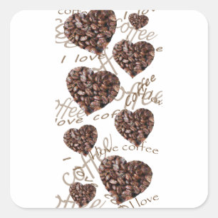 I Love Coffee!! Square Sticker