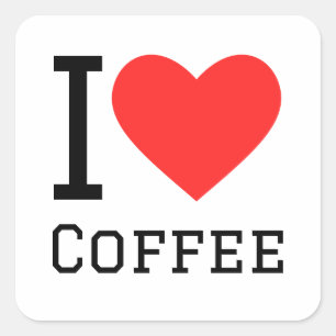 I love coffee square sticker
