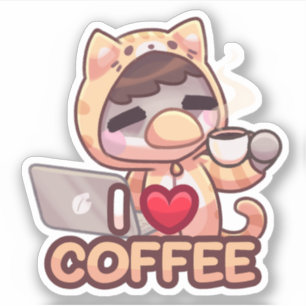 I love coffee - Sticker