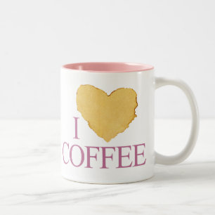 i love coffee Two-Tone coffee mug