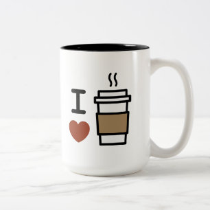 I Love Coffee Two-Tone Coffee Mug