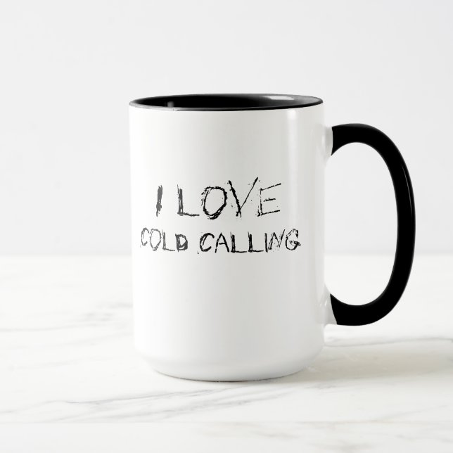 I love cold calling - urban, edgy office work mug (Right)