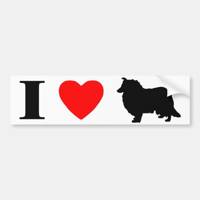 I Love Collies Bumper Sticker (Front)