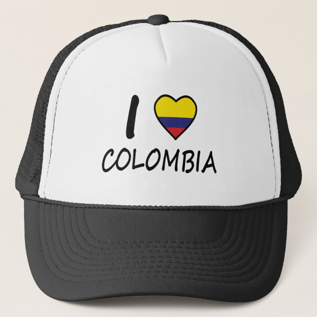 I love Colombia Colombian Flag Trucker Hat (Front)