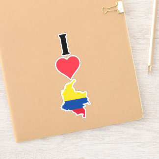 I Love Colombia Vertical I Heart Country Flag Map