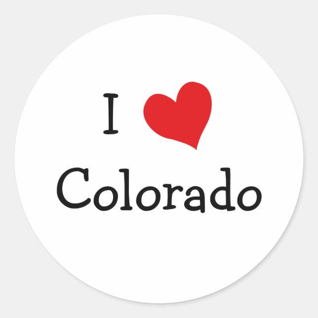 I Love Colorado Classic Round Sticker (Front)