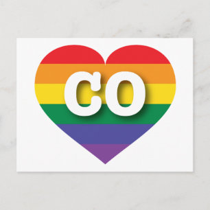 I Love Colorado Rainbow Heart Postcard