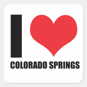 I love Colorado Springs Square Sticker