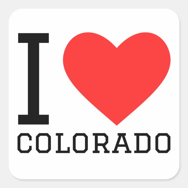 I love Colorado  Square Sticker (Front)