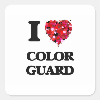 I Love Colour Guard Square Sticker