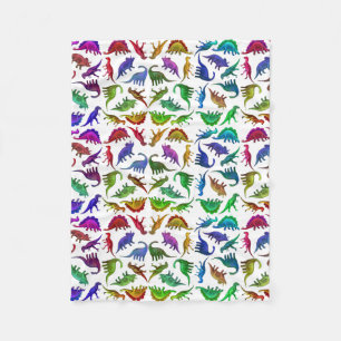 I Love Colourful Dinosaurs Fleece Blanket