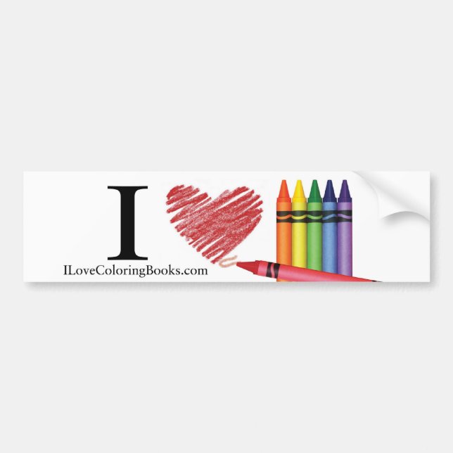 I Love Colouring Books Sticker (Front)