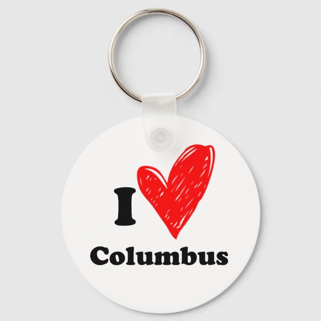 I love Columbus Key Ring (Front)