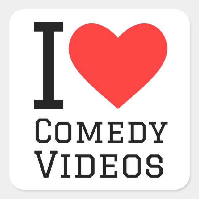 i love comedy videos square sticker (Front)