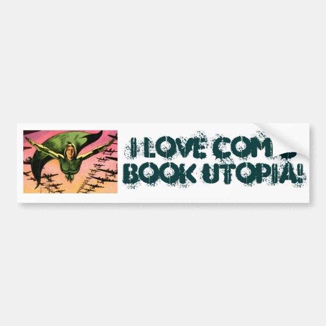 I Love Comic Book Utopia GL One Bumper Sticker (Front)