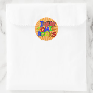 I Love Comic Books Classic Round Sticker