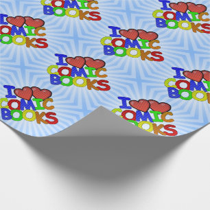 I Love Comic Books Wrapping Paper
