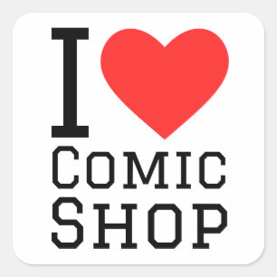 I love comic shop square sticker