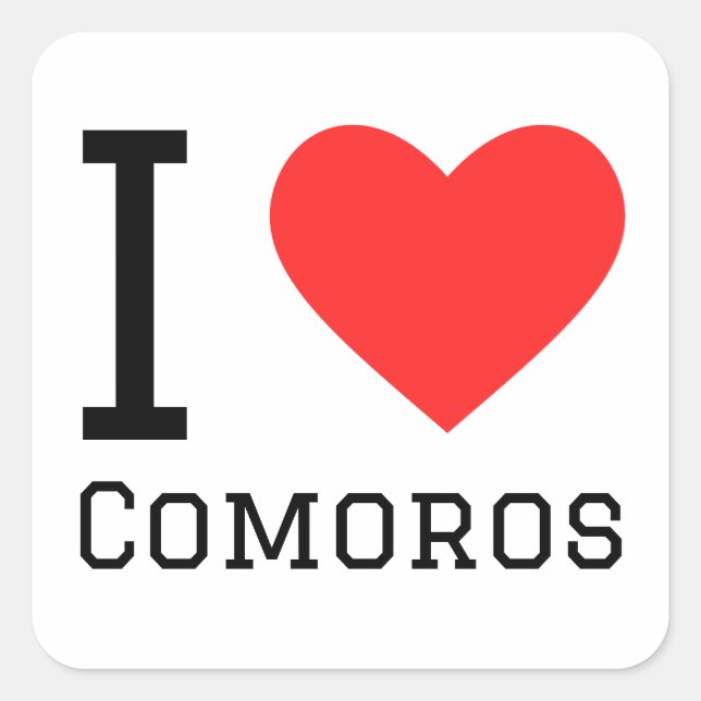 I love Comoros  Square Sticker (Front)
