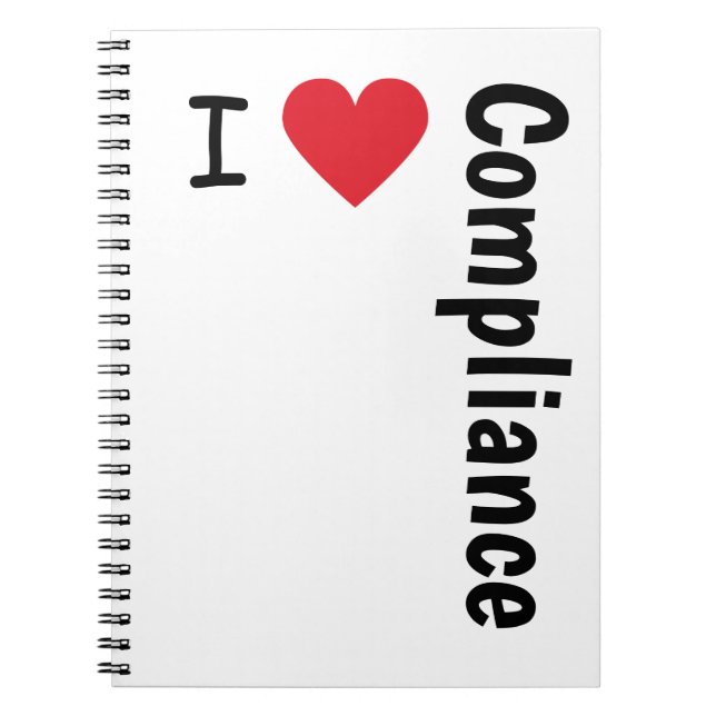 I Love Compliance Gift Idea Compliance Officer Notebook (Front)