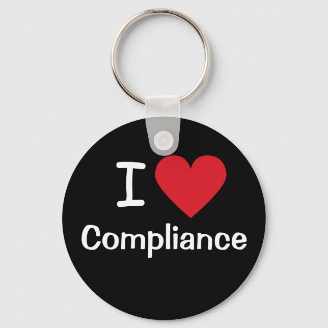 I Love Compliance I Heart Compliance Officer Gift Key Ring (Front)