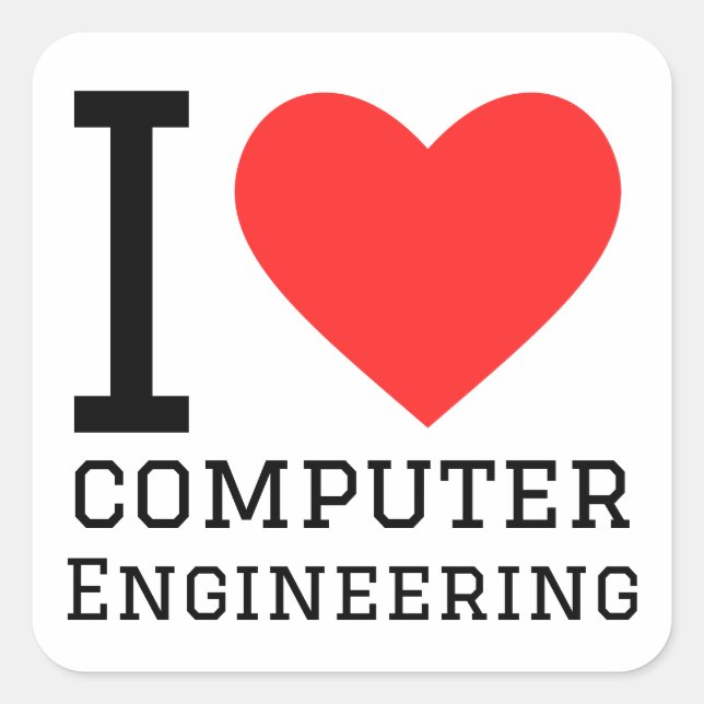 I love computer engineering  square sticker (Front)