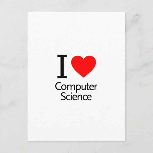 I Love Computer Science Postcard (Front)