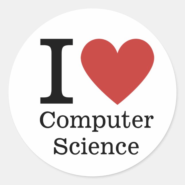 I ❤️ Love Computer Science STICKER (Front)