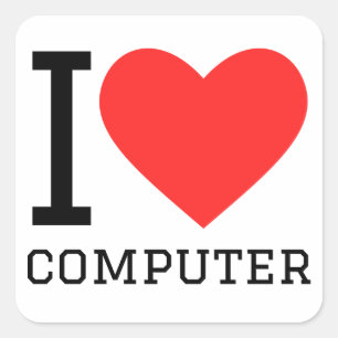 I love computer square sticker
