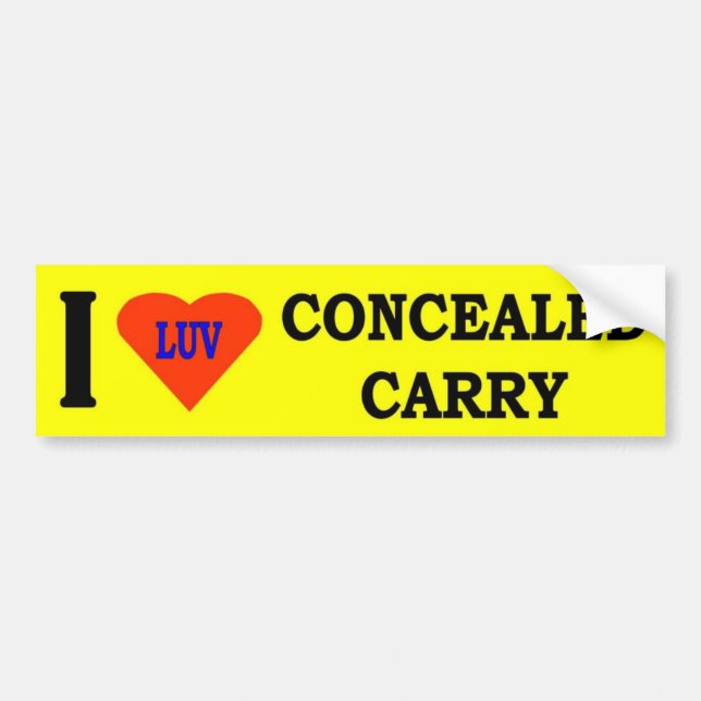 I LOVE CONCEALED CARRY BUMPER STICKER (Front)
