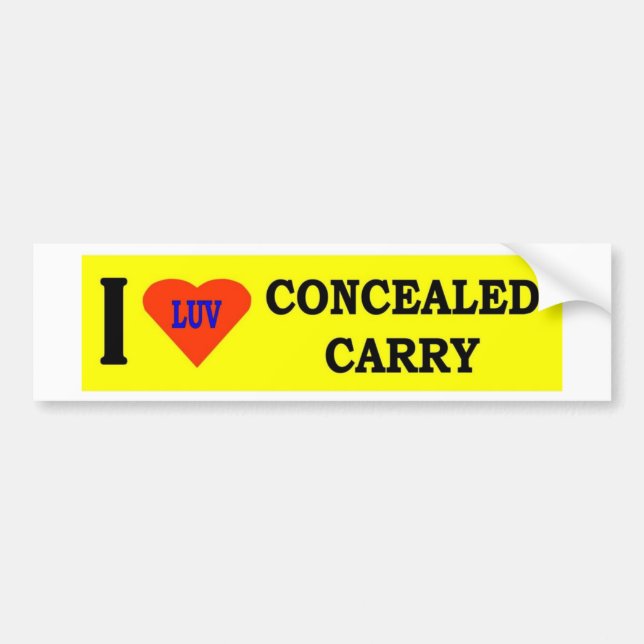 I LOVE CONCEALED CARRY BUMPER STICKER (Front)